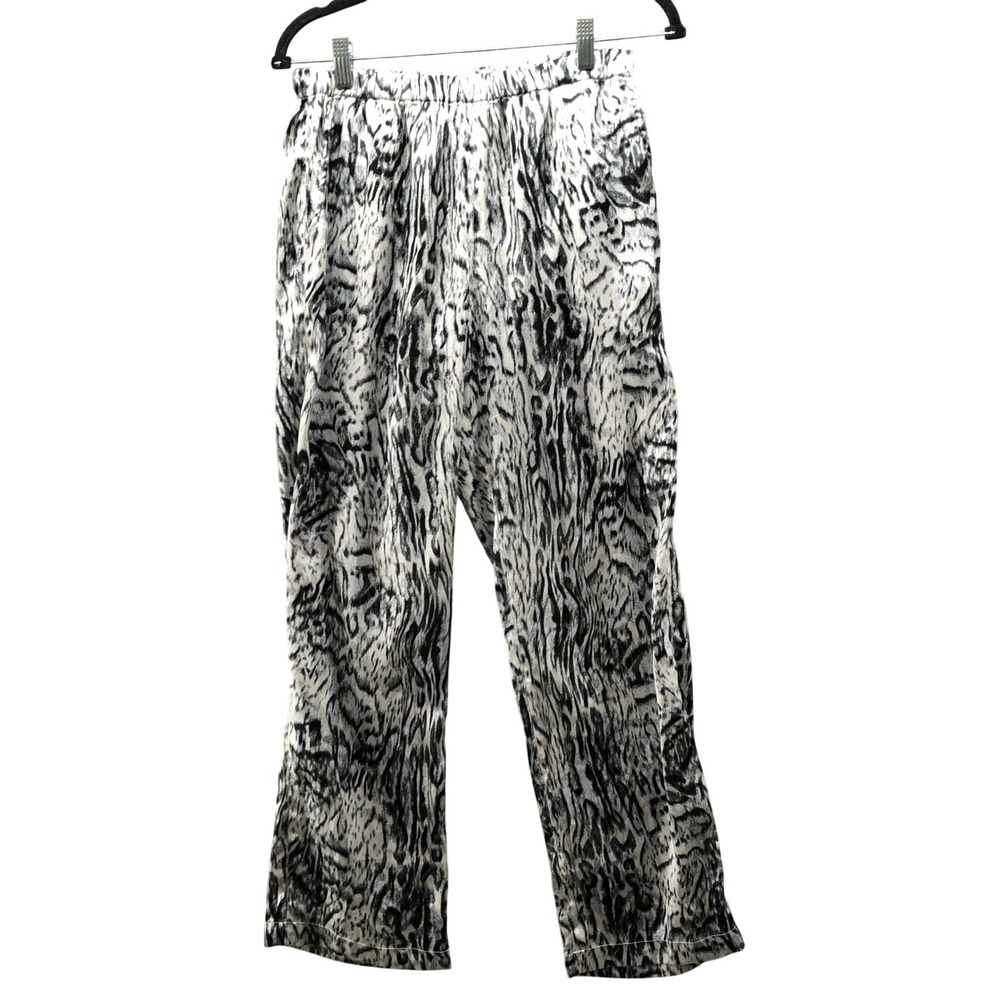 Topshop Satin Lounge Pants Womens S 4-6 Black White Pull On Lightweight‎ Pajama